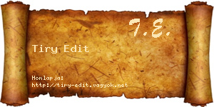 Tiry Edit névjegykártya